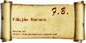 Fábján Baracs névjegykártya